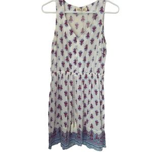 Pink Rose Women Sleeveless Floral Boho Babydoll Mini Dress